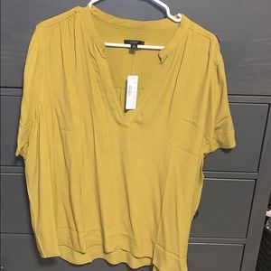 J Crew short sleeve popover shirt.